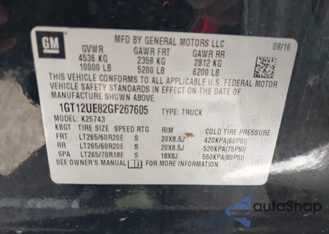 2016 GMC Sierra 2500Hd Denali from USA, damaged, VIN 1GT12UE82GF267605